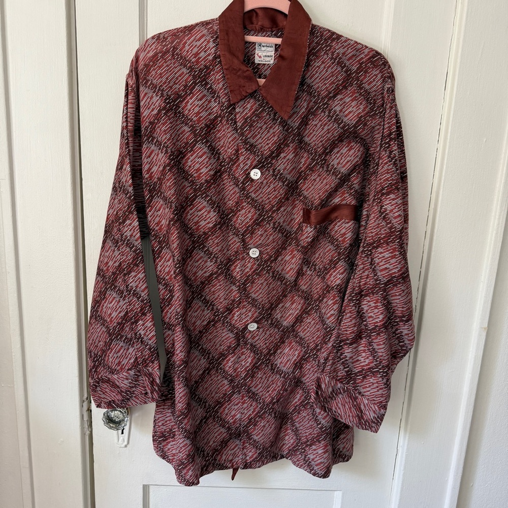 Vintage 1950s Hardwick “Lounge by Weldon” Men’s Smoking Jacket Size L (Approx.)